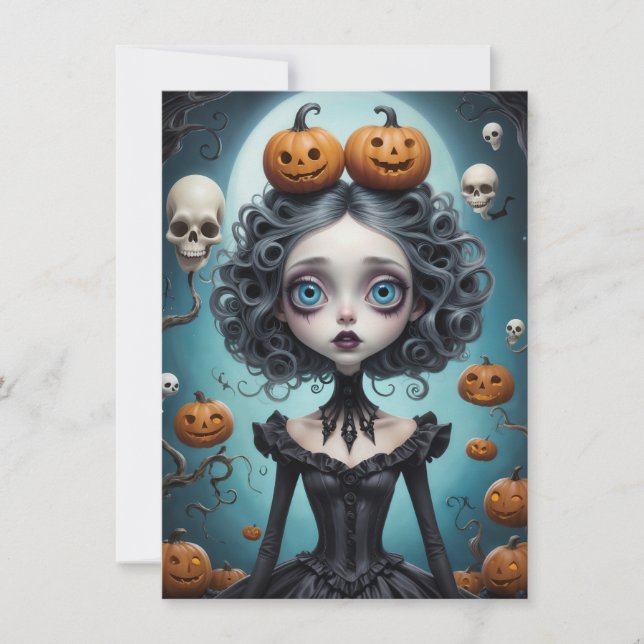 Whimsical Halloween Note Card (Front)