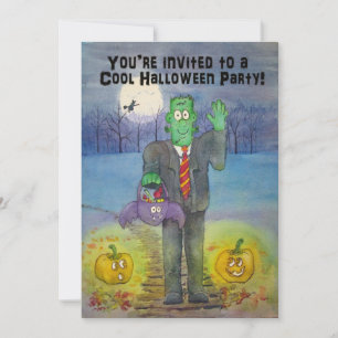 Whimsical Halloween Party Invite Invitation Cute