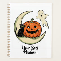 Whimsical Halloween Pumpkin & Moon Planner