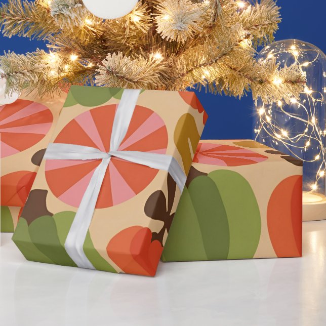 Whimsical Halloween Pumpkin Seamless Pattern  Wrapping Paper (Holidays)