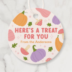 Whimsical Halloween Pumpkins and Mushrooms Favour Tags