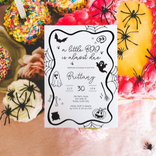 Whimsical Halloween Scribble Baby Shower Invitation