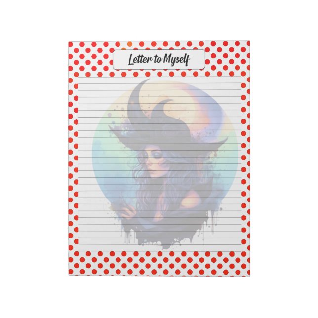 Whimsical Halloween Themed Letter to Self Notepad (Rotated)