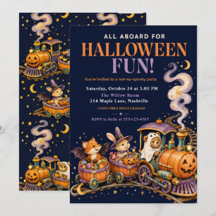 Whimsical Halloween Train Party Invitation