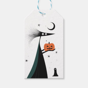 Whimsical Halloween Witch Gift Tag - 3 Colours
