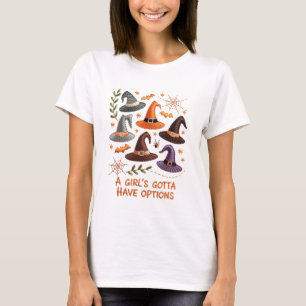 Whimsical Halloween Witch Hat Embroidery Design –  T-Shirt