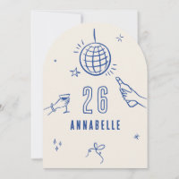 whimsical hand drawn arch birthday drinks party