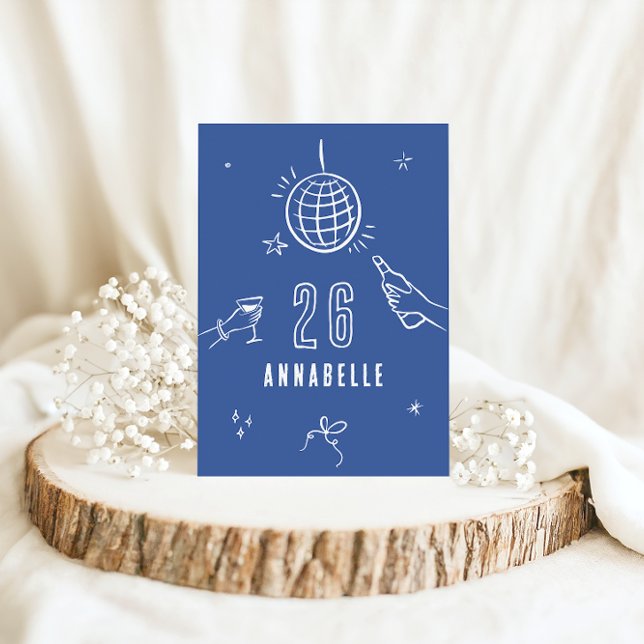 whimsical hand drawn arch birthday drinks party invitation (Creator Uploaded)