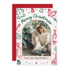 Whimsical Hand Drawn Arch Photo Merry Christmas