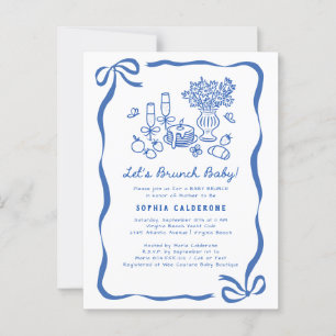 Whimsical Hand Drawn Baby Shower Brunch  Postcard