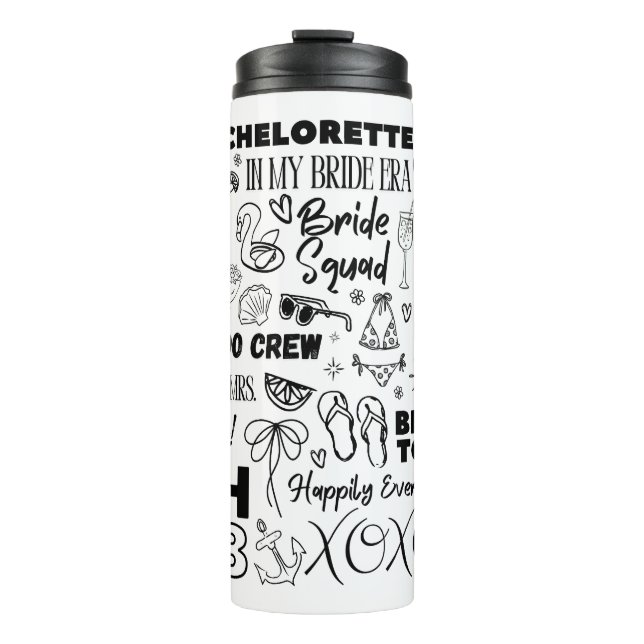 Whimsical Hand Drawn Bachelorette  Thermal Tumbler (Front)