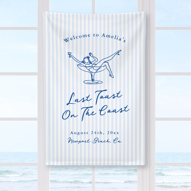 Whimsical Hand Drawn Blue Last Toast on the Coast Banner (Creator Uploaded)