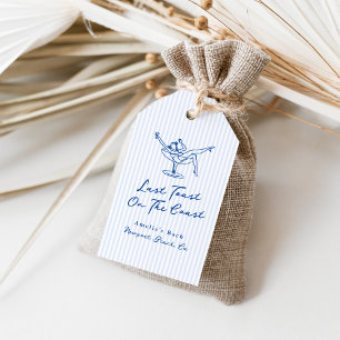 Whimsical Hand Drawn Blue Last Toast on the Coast Gift Tags
