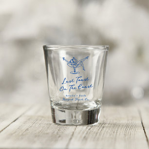 Whimsical Hand Drawn Blue Last Toast on the Coast Shot Glass