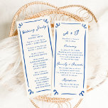 Whimsical Hand Drawn Blue Wedding Program   Party Menu<br><div class="desc">This adorable design features hand drawn elements and a whimsical bold text.</div>