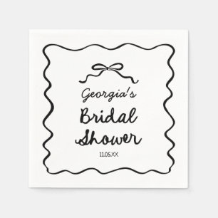 Whimsical Hand Drawn Bow Bridal Shower Napkin