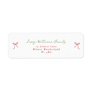 Whimsical Hand Drawn Bow Christmas Return