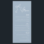 Whimsical Hand drawn Bow Dusty Blue Wedding Menu<br><div class="desc">Elevate your guest dining experience with this unique retro dusty blue baby shower menu,  which features our original hand-drawn bow illustration,  a great addition to your whimsical baby shower or special events. All details in the invitation are editable including illustration colour.</div>