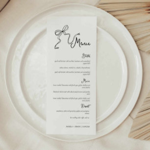 Whimsical Hand drawn Bow Wedding Menu
