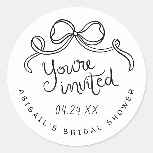 Whimsical Hand Drawn Bridal Shower Envelope Seal (Front)
