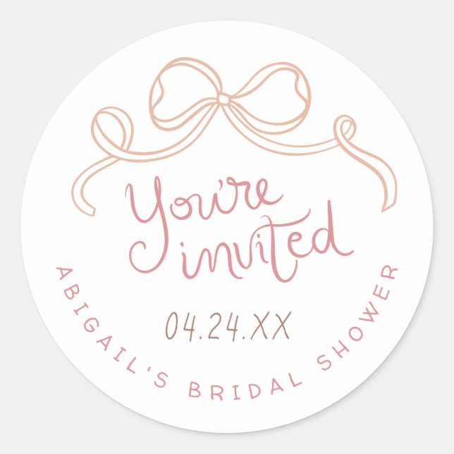 Whimsical Hand Drawn Bridal Shower Envelope Seal (Front)