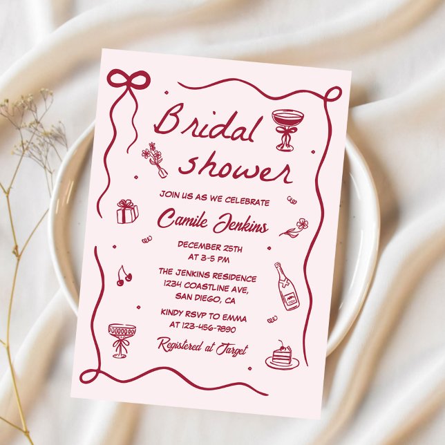 Whimsical Hand Drawn Bridal Shower Invitation (Creator Uploaded)