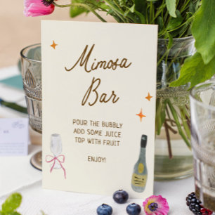 Whimsical Hand Drawn Bridal Shower Mimosa Bar Poster