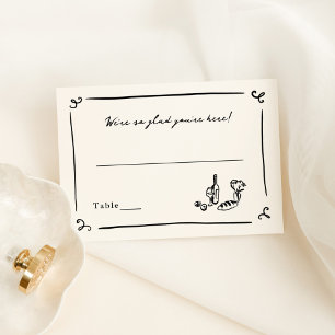 Whimsical Hand Drawn Budget Place Card