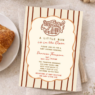 Whimsical Hand Drawn Bun In The Oven Baby Shower Invitation