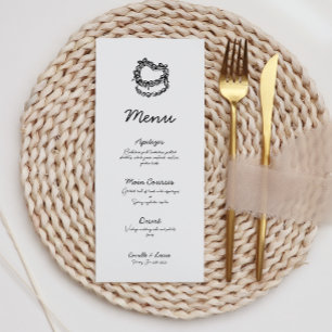 Whimsical Hand-Drawn Cake Wedding Menu