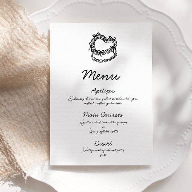 Whimsical Hand-Drawn Cake Wedding Menu Invitation (Creator Uploaded)