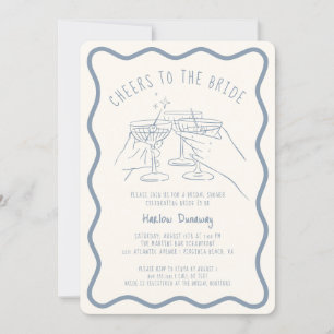 Whimsical Hand Drawn Cheers to the Bride  Invitation