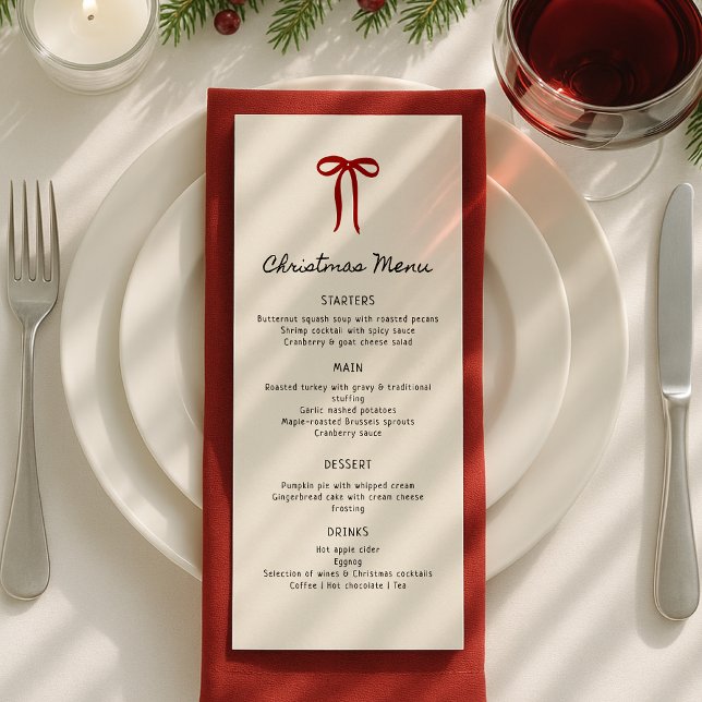 Whimsical, Hand drawn Christmas Dinner Flat Menu (Creator Uploaded)
