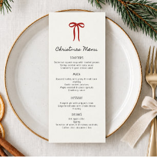 Whimsical, Hand drawn Christmas Dinner Flat Menu