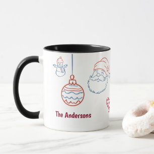 Whimsical  Hand-drawn Christmas Doodles Mug