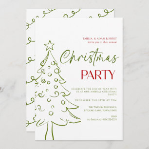 Whimsical Hand Drawn Christmas Invitation