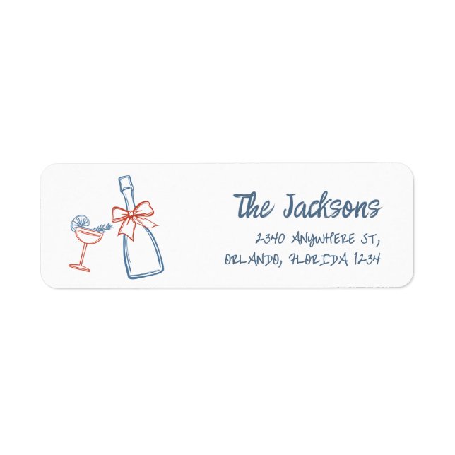 Whimsical Hand Drawn Christmas Return Address (Front)