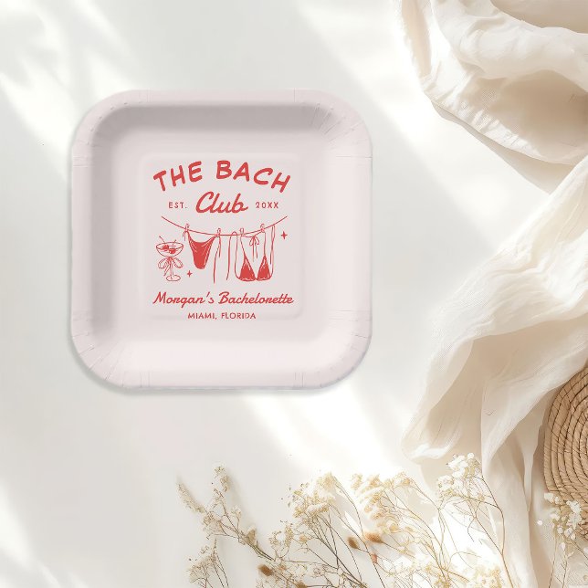 Whimsical Hand Drawn Coastal Bachelorette  Paper Plate (Creator Uploaded)