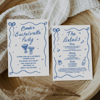 Whimsical Hand Drawn Cocktail Bachelorette Party