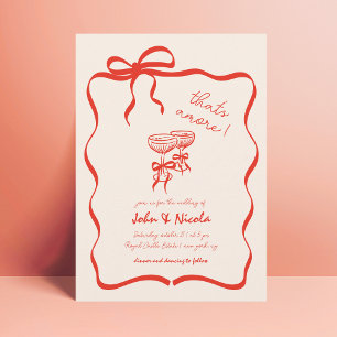Whimsical Hand Drawn Cocktails Thats Amore Wedding Invitation
