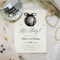 Whimsical Hand Drawn Disco Ball Any Age Birthday