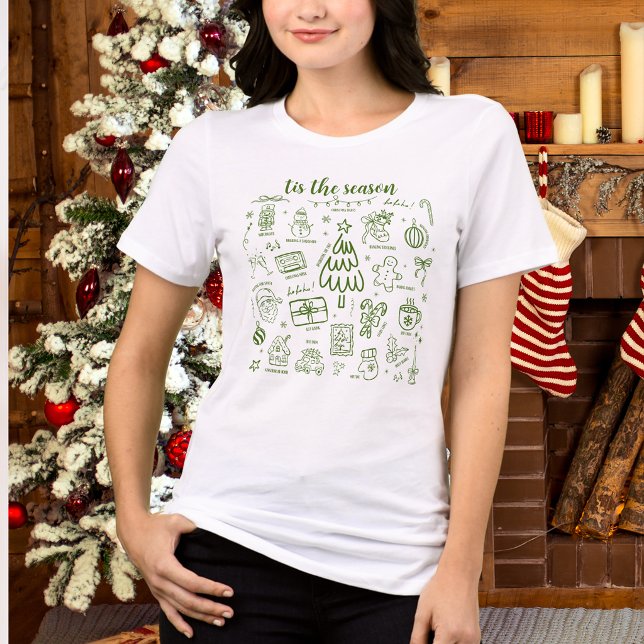 Whimsical Hand Drawn Doodle Green Tri-Blend Shirt (Creator Uploaded)
