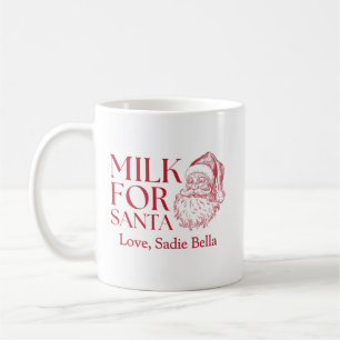 Whimsical Hand Drawn Doodle Milk For Santa Coffee Mug