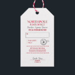 Whimsical Hand Drawn Doodle North Pole Express Gift Tags<br><div class="desc">Add a magical touch to your Christmas gifts with this whimsical hand-drawn red North Pole Express tag! Featuring a playful reindeer postal stamp and “Overnight Reindeer Express” delivery mark, each tag is signed by Santa himself. A fun and festive way to make your presents feel extra special! These gift tags...</div>