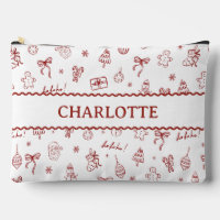 Whimsical Hand Drawn Doodle Red
