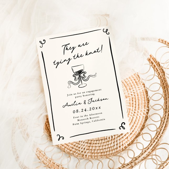 Whimsical Hand Drawn Engagement Party Invitation (Creator Uploaded)