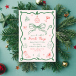 Whimsical Hand Drawn Favourite Things Gift Exchang Invitation<br><div class="desc">Invite guests to a whimsical French Christmas celebration/gift exchange with this quirky, handwritten party invitation. Featuring a playful mix of pink, red, and green, it captures the charm of a vintage aesthetic with funky doodles of Santa, cocktails, cookies, and bows. Perfect for those seeking a fun, creative, and unique holiday...</div>