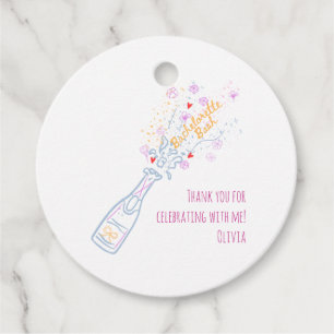 Whimsical Hand Drawn Floral Bachelorette Party Favour Tags