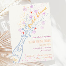 Whimsical Hand Drawn Floral Scribble Bridal Shower