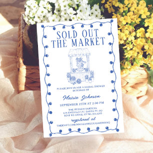 Whimsical Hand Drawn Flower Market Bridal Shower Invitation
